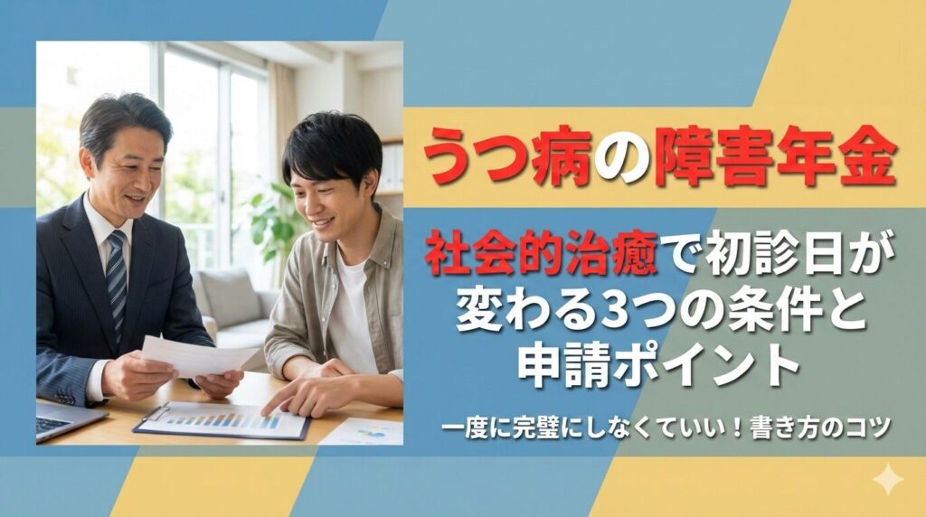うつ病の障害年金｜社会的治癒で初診日が変わる3つの条件と申請ポイント