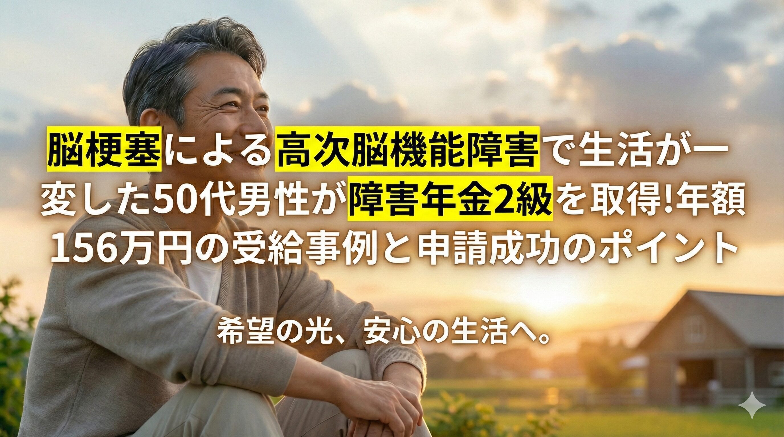 脳梗塞による高次脳機能障害で生活が一変した50代男性が障害年金2級を取得！年額156万円の受給事例と申請成功のポイント