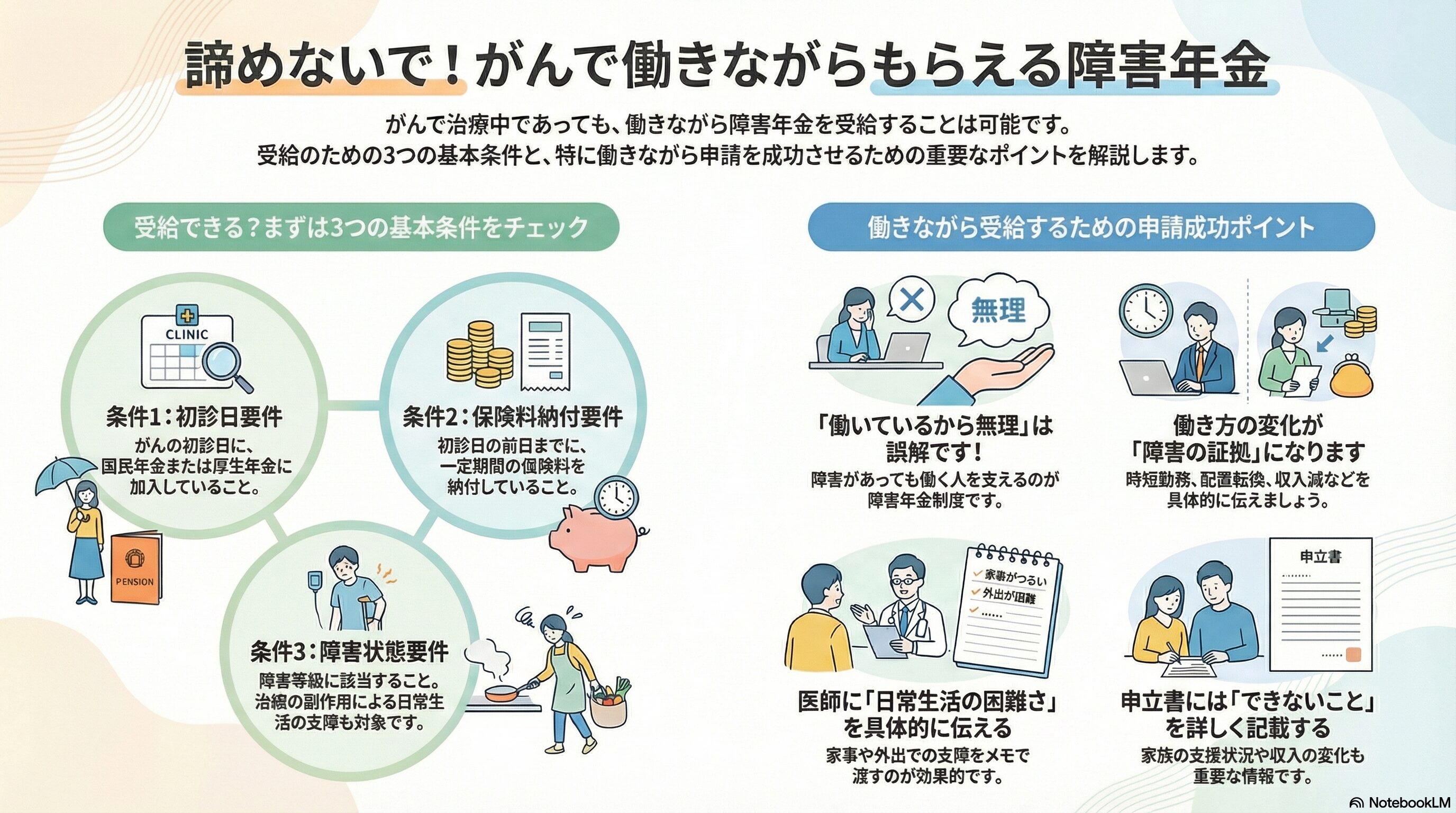 がんで働きながら障害年金はもらえる受給条件と神戸の社労士解説