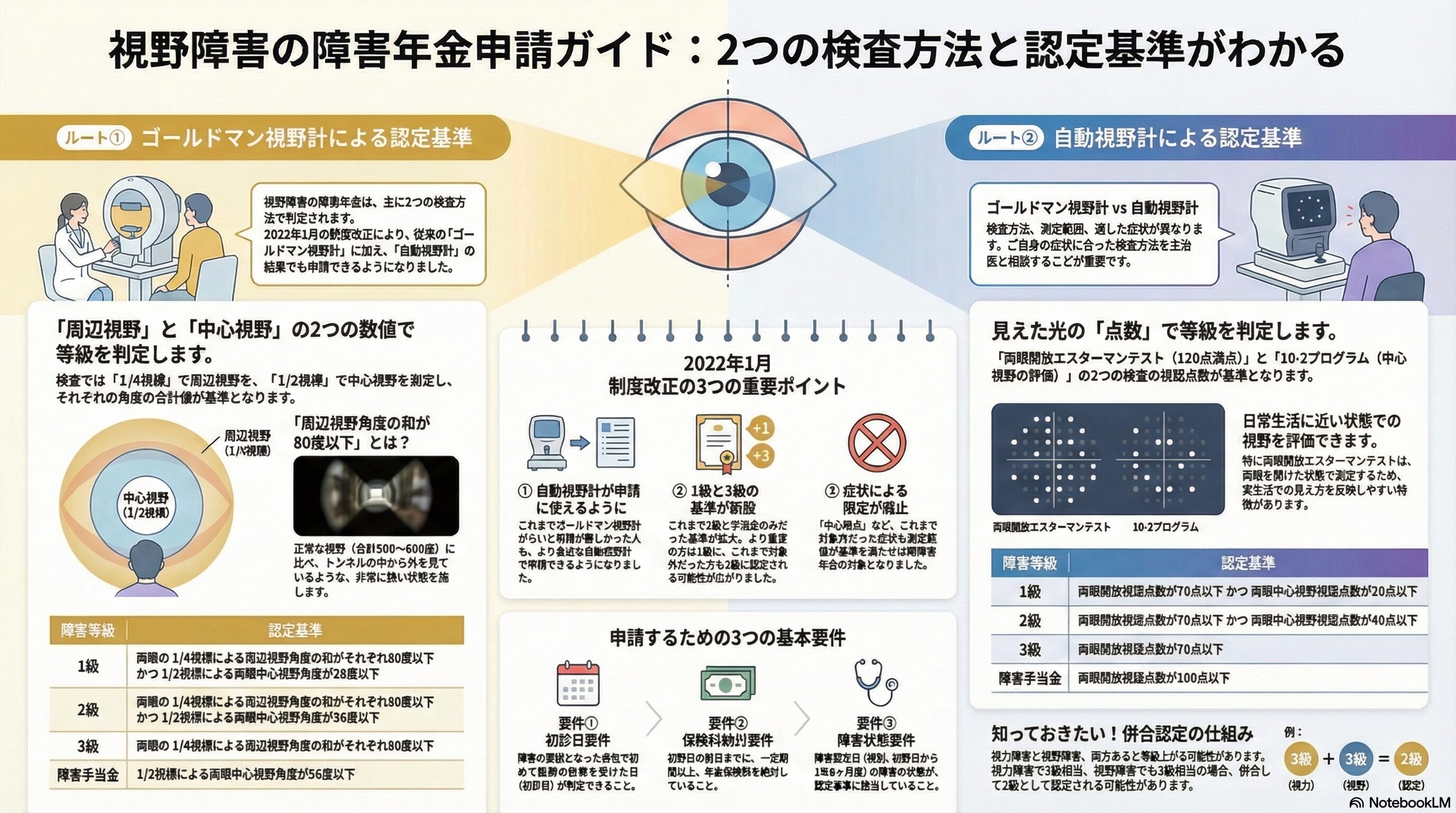 まとめ：ゴールドマン視野計と自動視野計｜障害年金の認定基準と測定数値の見方