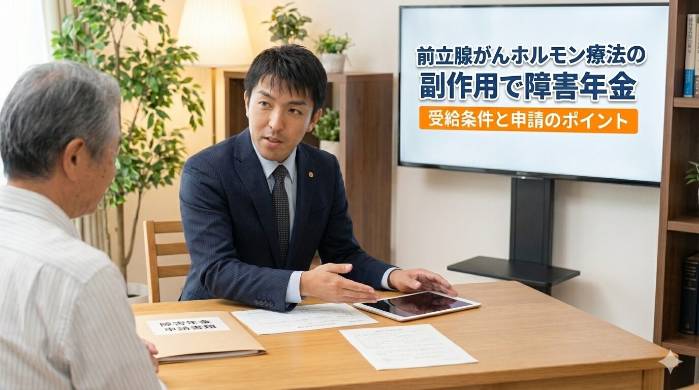 前立腺がんホルモン療法の副作用で障害年金受給条件と申請のポイント