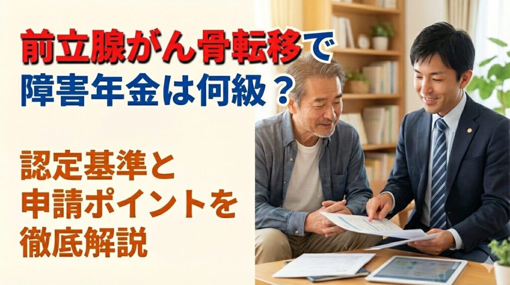 前立腺がん骨転移で障害年金は何級？認定基準と申請ポイントを徹底解説【神戸の社労士】