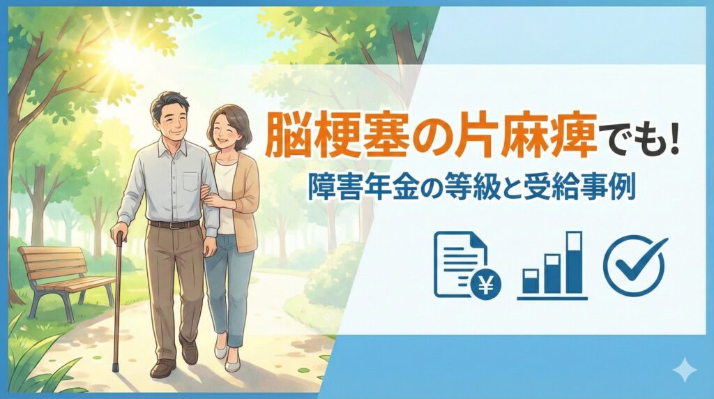 脳梗塞の片麻痺でも諦めない！障害年金の等級と受給事例