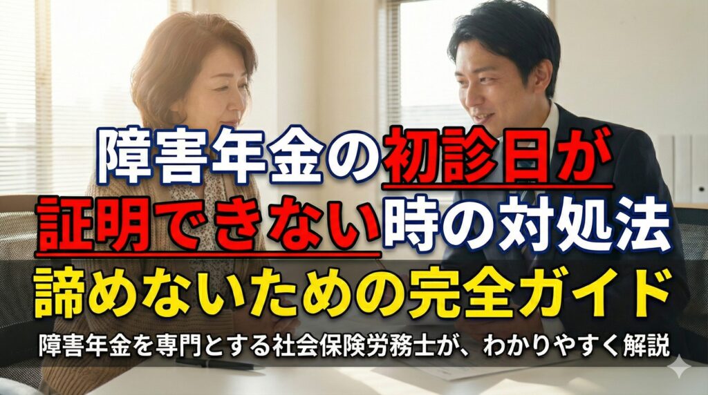 障害年金の初診日が証明できない時の対処法｜諦めないための完全ガイド