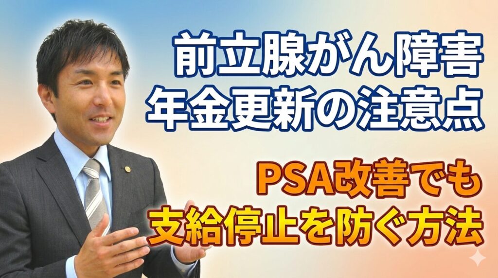 前立腺がん障害年金更新の注意点｜PSA改善でも支給停止を防ぐ方法