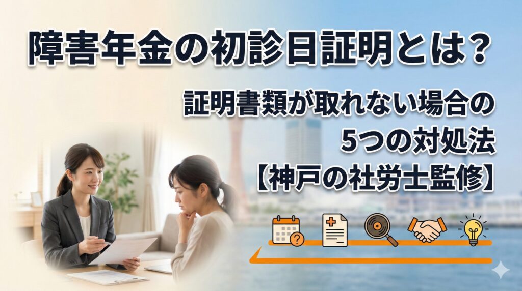 障害年金の初診日証明とは？証明書類が取れない場合の5つの対処法【神戸の社労士監修】