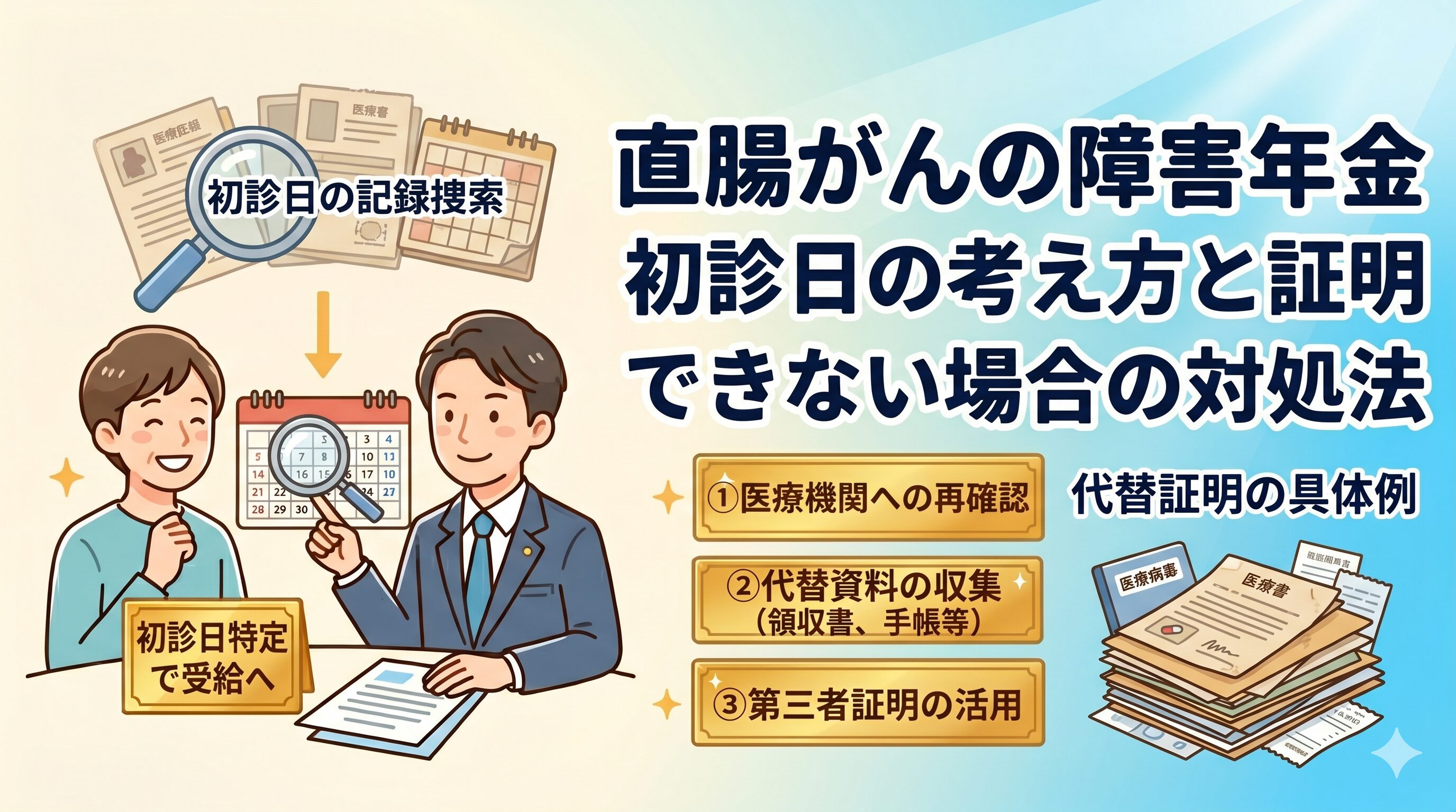 直腸がんの障害年金｜初診日の考え方と証明できない場合の対処法