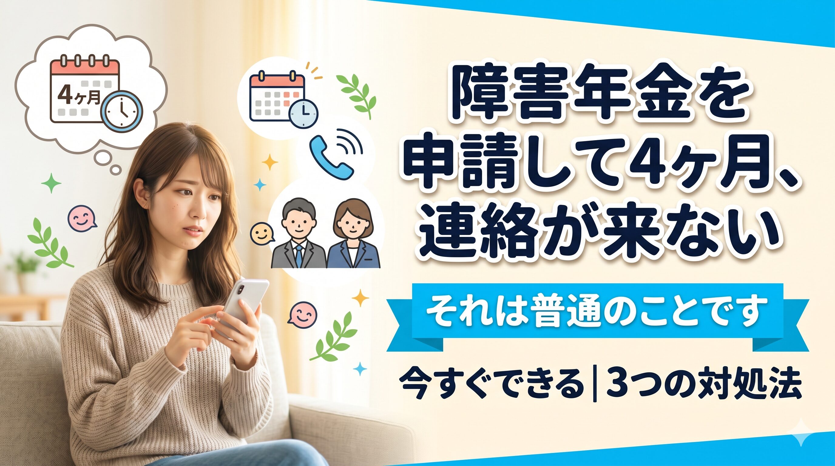 障害年金を申請して4ヶ月、連絡が来ない——それは普通のことです｜今すぐできる3つの対処法