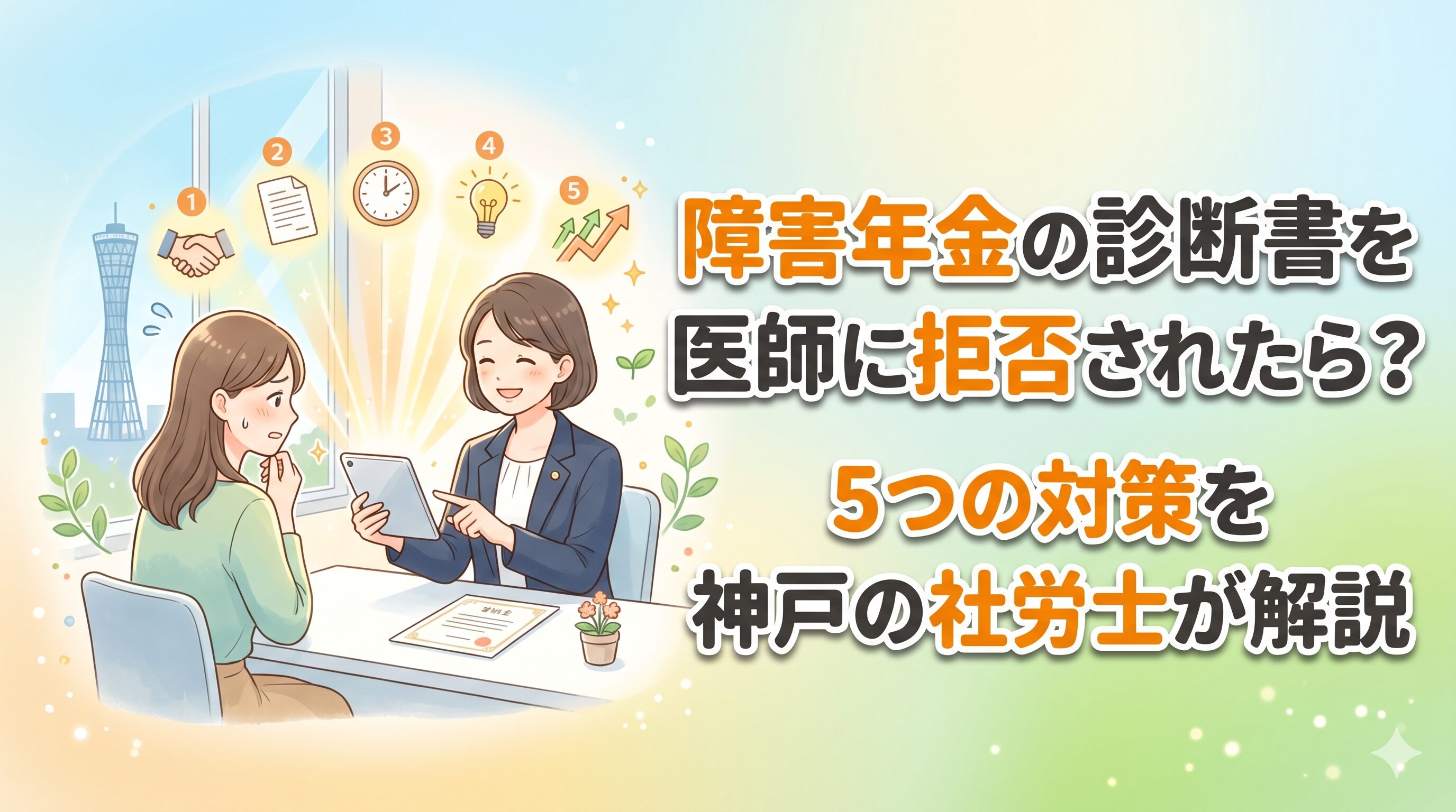 障害年金の診断書を医師に拒否されたら？5つの対策を神戸の社労士が解説
