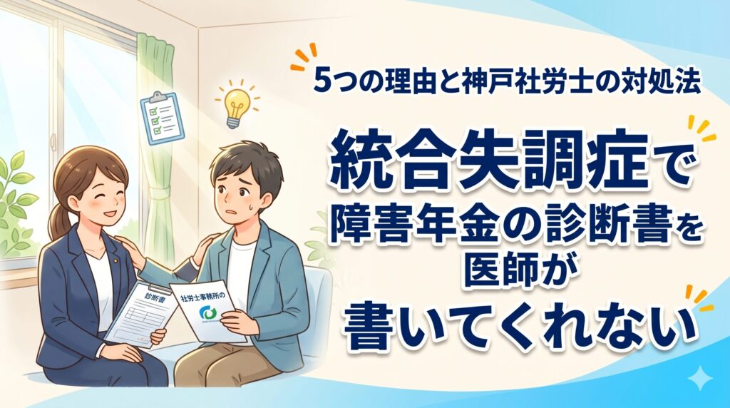 統合失調症で障害年金の診断書を医師が書いてくれない｜5つの理由と神戸社労士の対処法