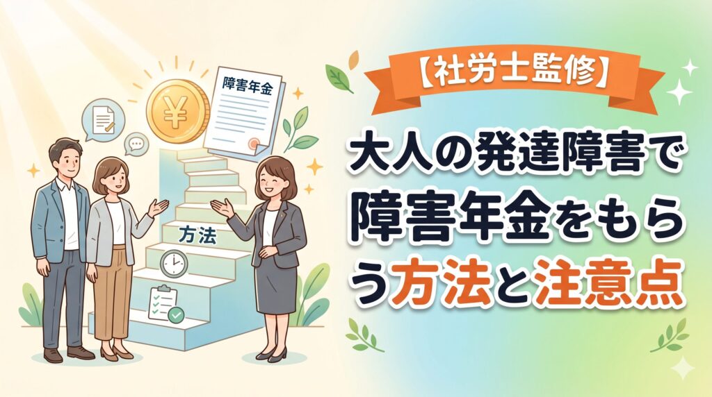 大人の発達障害で障害年金をもらう方法と注意点【社労士監修】