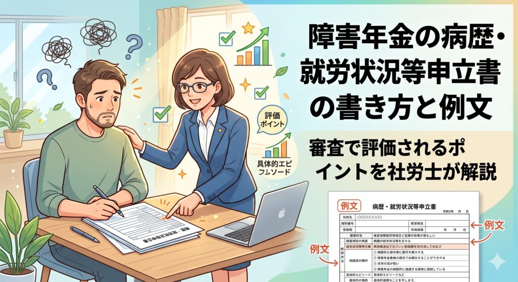 障害年金の病歴・就労状況等申立書の書き方と例文｜審査で評価されるポイントを社労士が解説【神戸・兵庫