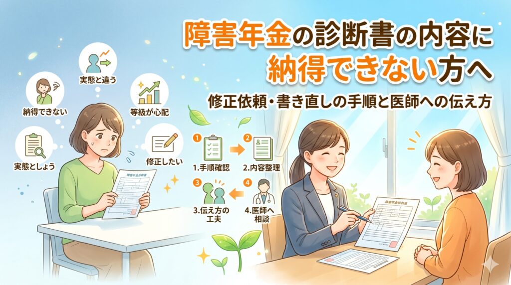 障害年金の診断書の内容に納得できない方へ｜修正依頼・書き直しの手順と医師への伝え方